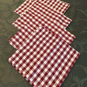 Source Unknown Red and White Checkered Napkins